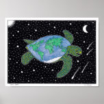 Turtle Earth Poster at Zazzle