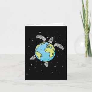 Turtle Earth Sea Turtle Earth Day Turtle Planet Card