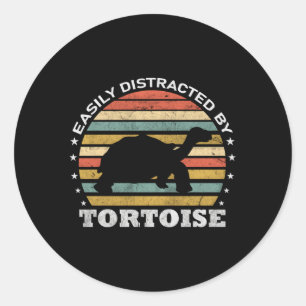 Turtle Easily Distracted By Tortoise Classic Round Sticker