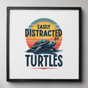 Turtle Easily Distracted By Turtles Sea Vintage Ki Peel And Stick Photo Tile