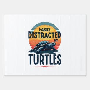 Turtle Easily Distracted By Turtles Sea Vintage Ki Sign