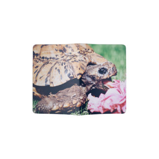 TURTLE EATING FLOWERS PASSPORT HOLDER