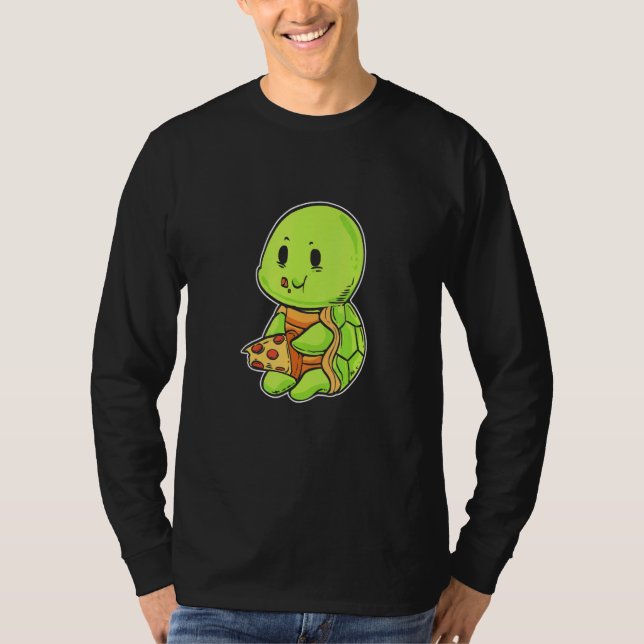 Turtle Eats Pizza Foodie T-Shirt (Front)