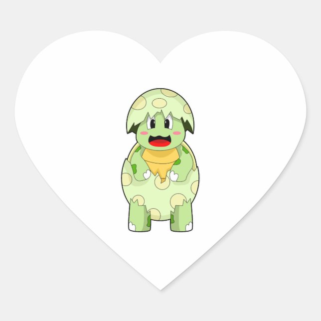 Turtle Egg shell Heart Sticker (Front)
