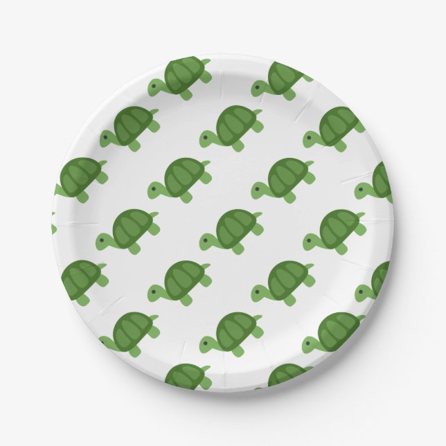 Turtle Emoji Paper Plates (Front)
