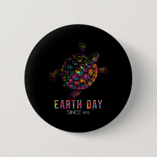 Turtle Environmental Protection Earth Day Since Button