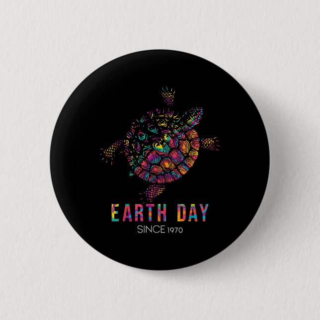 Turtle Environmental Protection Earth Day Since Button (Front)