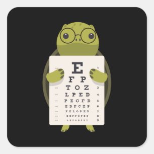Turtle Eye Chart Square Sticker