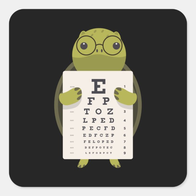 Turtle Eye Chart Square Sticker (Front)