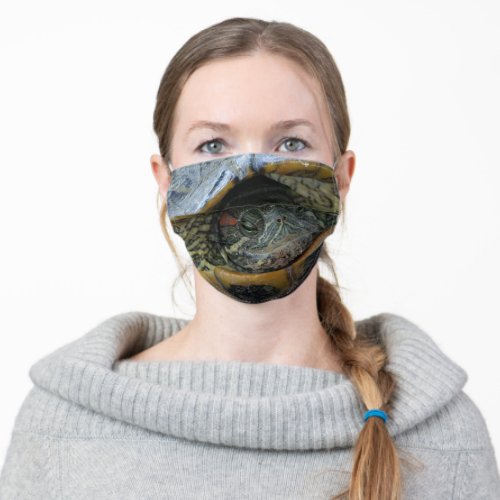 Turtle Face Red Eared Slider Reptile Adult Cloth Face Mask