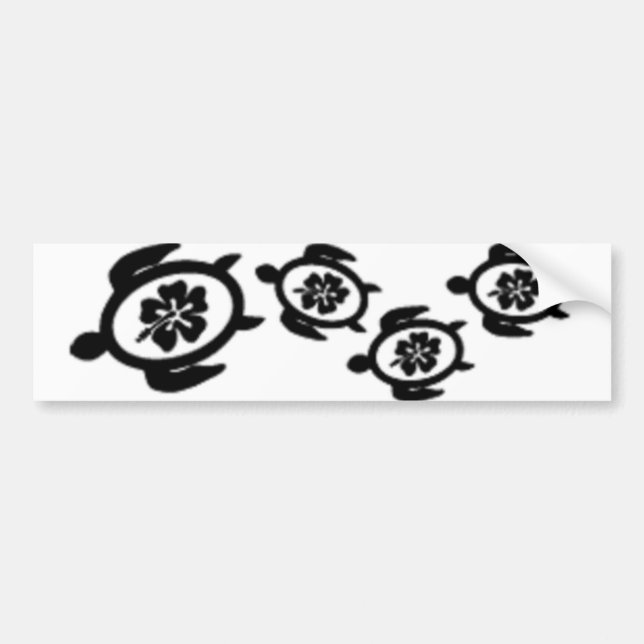 turtle_family_hibiscus bumper sticker (Front)
