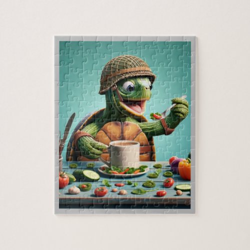 Turtle Feasts Humorous Vegetable Delights Jigsaw Puzzle