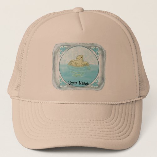 Turtle First Swim custom name Hat