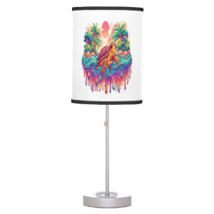 Turtle Floats in Liquid Garden. Table Lamp
