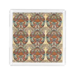 Turtle Floral Pattern Acrylic Tray
