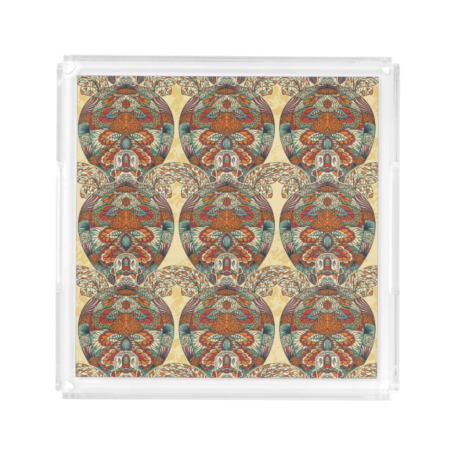 Turtle Floral Pattern Acrylic Tray (Front)