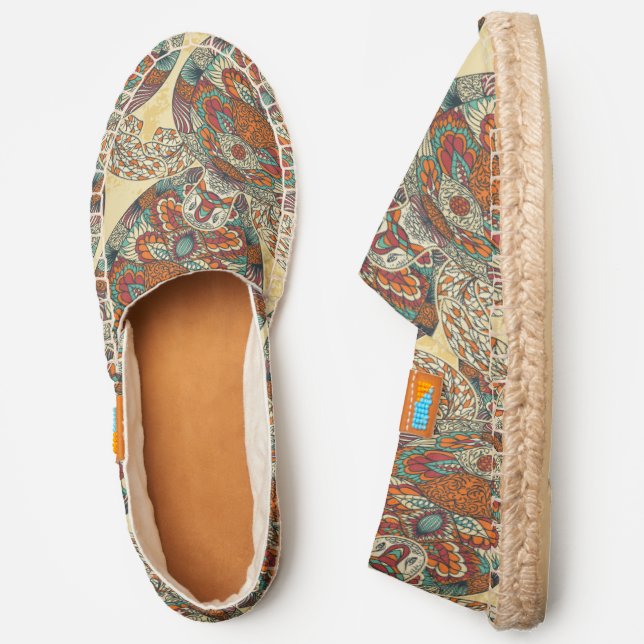 Turtle Floral Pattern Espadrilles (Side)