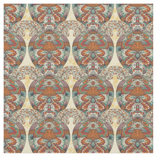 Turtle Floral Pattern Fabric
