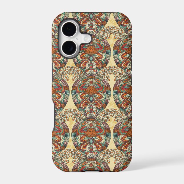 Turtle Floral Pattern Iphone Case (Back)