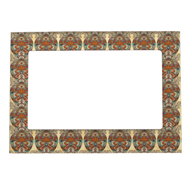 Turtle Floral Pattern Magnetic Picture Frame (Front)