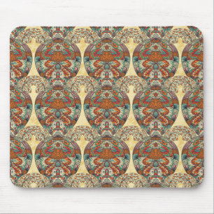 Turtle Floral Pattern Mouse Pad