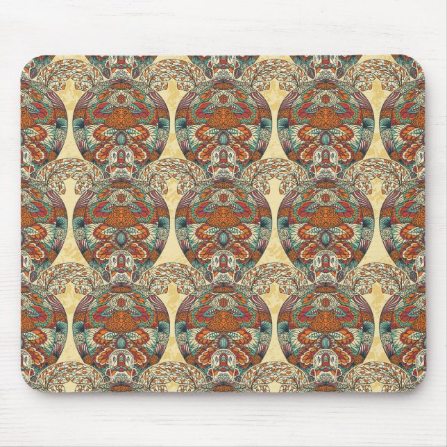 Turtle Floral Pattern Mouse Pad (Front)