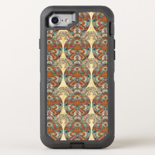 Turtle Floral Pattern OtterBox Defender iPhone SE/8/7 Case