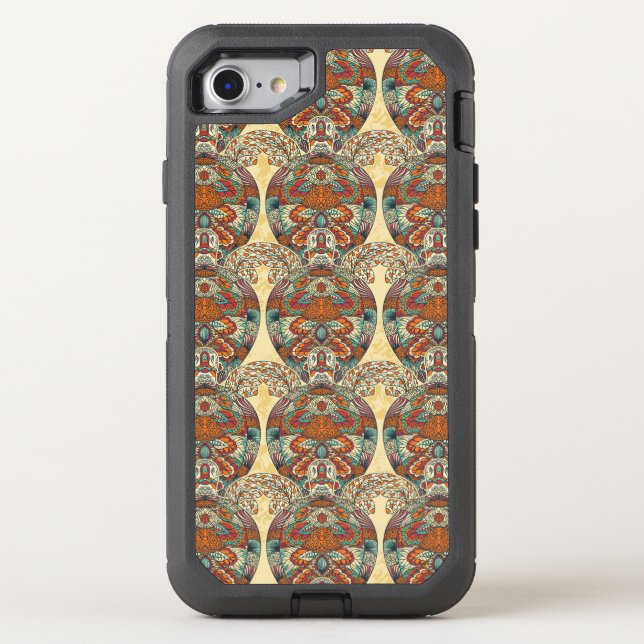 Turtle Floral Pattern Otterbox iPhone Case (Back)