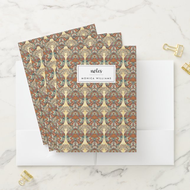 Turtle Floral Pattern Pocket Folder (In Situ)
