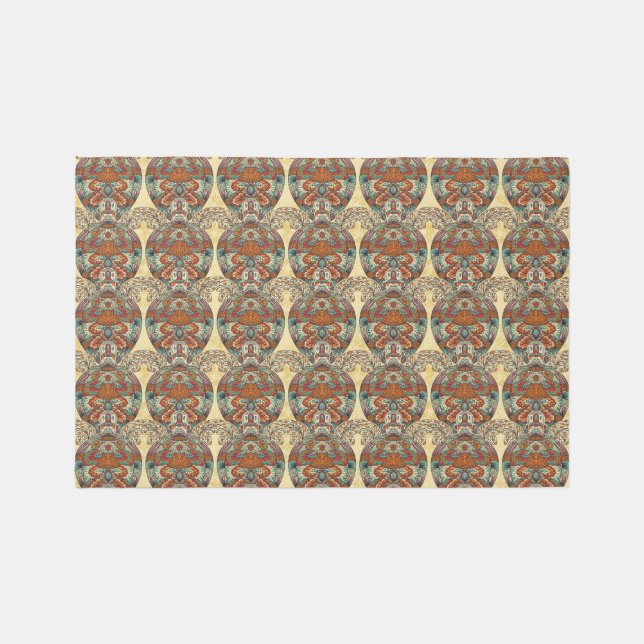 Turtle Floral Pattern Rug (Front)