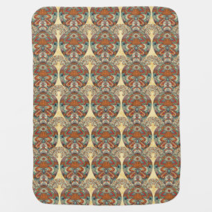 Turtle Floral Pattern Stroller Blanket