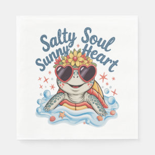Turtle Floral Summer Beach Napkins
