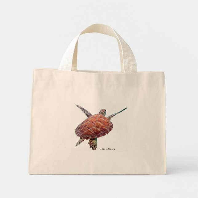 Turtle Floral Tote Bag (Front)