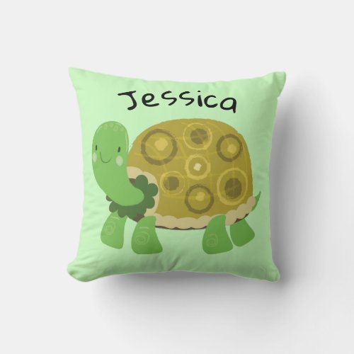 Turtle Gender Neutral Personalized Nursery Decor Throw Pillow