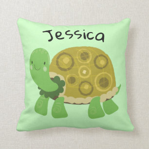 Turtle Gender Neutral Personalized Nursery Decor Throw Pillow