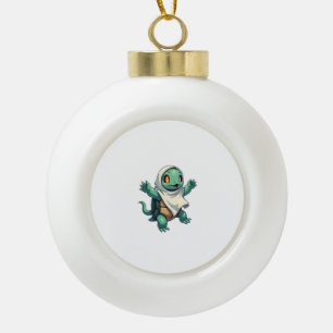 Turtle Ghoul Ceramic Ball Christmas Ornament