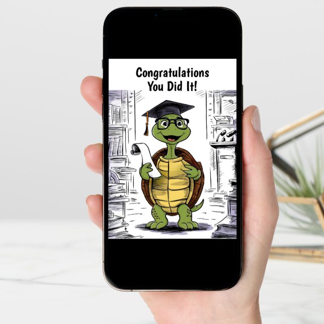 Turtle Graduation Personalized Card (Front Digital)