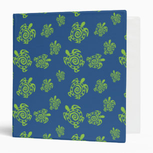Turtle Green and Blue Graphic Binder