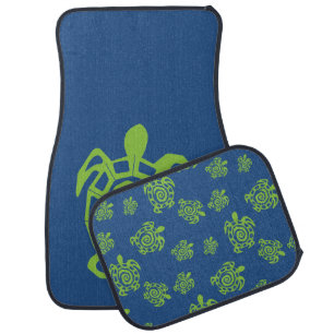 Turtle Green and Blue Graphic Car Floor Mat