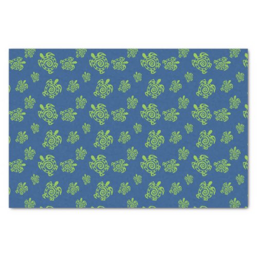 Turtle Green and Blue Graphic Tissue Paper