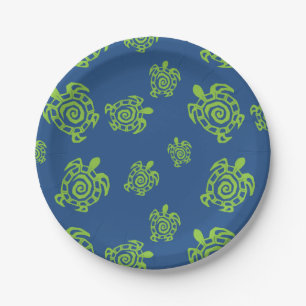Turtle Green and Blue Party Stuff Paper Plates
