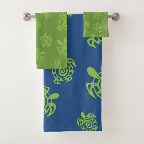 Turtle Green and Blue Pattern Set