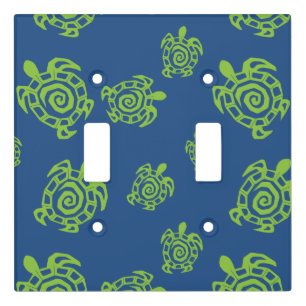 Turtle Green and Blue Print Light Switch Cover