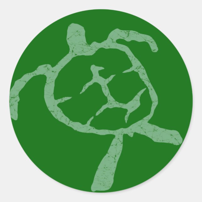 turtle-green classic round sticker (Front)