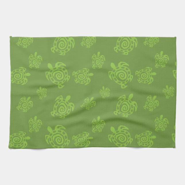 Turtle Green Graphic Kitchen Towel (Horizontal)