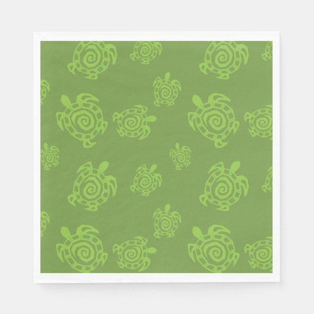 Turtle Green Graphic Paper Napkins (Front)