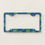 Turtle Green On Blue Field License Plate Frame at Zazzle