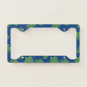 Turtle Green on Blue field License Plate Frame