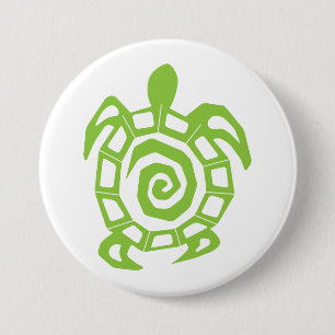 Turtle Green Print Button