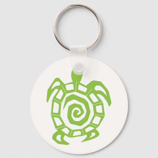 Turtle Green Print Keychain (Front)